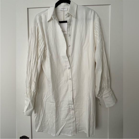 Petal and Pup Mia Long Sleeve Shirt Dress - White - Picture 7 of 14